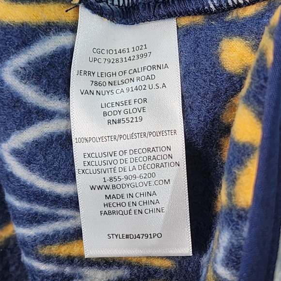 Body Glove Full-Zip Fleece Jacket Mens Size‎ Large Blue Yellow Pocket Sweatshirt - Picture 14 of 16